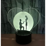 TD® Lampe optique poser décoratif tactile 7 couleurs illusion optique - modèle mariage - faible consommation câble USB ou 3 piles AA