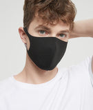 TD® Masque noir en soie tricotée en pur coton pour hommes et femmes Masque anti-buée, froid, respirant et lavable