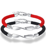 TD® Bracelet de couple en argent sterling bague Mobius hommes et femmes design de niche amour cadeau commémoratif bijoux à la main