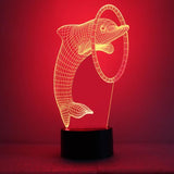TD® Lampe optique poser décoratif tactile 7 couleurs illusion optique modèle dauphin - faible consommation câble USB ou prise secteu