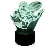 TD® 3D Optique LED Veilleuse 3D LED Night Night Play Rugby Football américain avec 7 couleurs de lumière pour la décoration de la ma