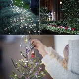 TD® Guirlandes Lumineuses LED Etanche à Piles 100 leds 10M avec Télécommande , pour Mariage Maison Jardin Noël,(Blanc)..