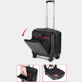 TD® Valise de voyage bagages d'embarquement 40 cm ouverture frontale ordinateur valise courte distance rechargeable roulettes poigné