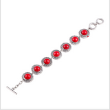 TD® Argent Parure Pendentif Rouge Ensemble Bijoux Rétro/Chic Vintage Collier Boucles d'Oreilles Bracelet Cadeau Femme Cadeau