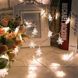 TD® Guirlande Lumineuse LED de Noël Fleur de neige Blanc Chaud Éclairage Lumières Décoratives pour Fête Noël Nouvel an 3M 20LED