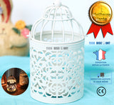 TD® Bougeoir bougie Cage à oiseaux décoration en fer forgé chandelier lumière aromathérapie senteur maison mariage table feu éclaira