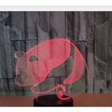 TD® Lampe optique poser décoratif tactile 7 couleurs illusion optique - modèle panda - faible consommation câble USB ou 3 piles AAA