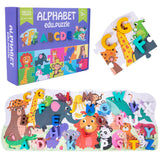 TD® Puzzle animal alphabet éducation de la petite enfance illumination parent-enfant puzzle jouet en bois cognitif multidimensionnel