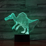 TD® Lampe De Nuit Lampe De Table Led De Dinosaure 3D Usb Veilleuse 3D Pour Animaux 7 Lumières D\\'Illusion 3D Couleur Usb Pour La La