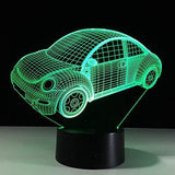 TD® Lampe optique poser décoratif tactile 7 couleurs illusion optique - modèle voiture - faible consommation câble USB ou 3 piles AA
