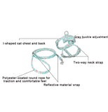 TD® Sangle de poitrine pour animal de compagnie laisse réfléchissante imprimée adaptée aux chats et chiens de petite et moyenne tail