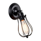 TD® Retro applique murale industrielle luminaire reglable en metal cage lampe murale interieure maison retro lampe noir Noir