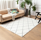 TD® Couverture de chambre à coucher de salon doux et simple de tapis de diamant noir et blanc moderne et simple
