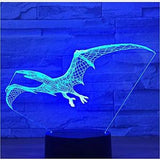 TD® 3D Optique LED Veilleuse 3D LED Night Light Dinosaure Pterosaur Venez avec 7 couleurs de lumière pour la décoration de la maison