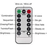 TD® Télécommande guirlande lumineuse étanche fil de cuivre guirlande lumineuse décoration de vacances 8 fonctions boîte de