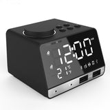 TD® Réveil numérique, miroir, haut-parleur, thermomètre, horloge, radio , support USB chargeur téléphone déco cadeau femme homme