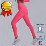 Pantalon musculation sport fitness leggings taille haute taille haute femme pantalon yoga bulle rose sport leggings  levage h