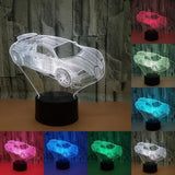 TD® Lampe optique poser décoratif tactile 7 couleurs illusion optique - modèle voiture - faible consommation câble USB ou 3 piles AA