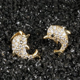 CON® Boucles d'oreilles dauphins Bijoux pour enfants et adultes avec or micro incrusté Idée cadeau pour femmes anniversaires