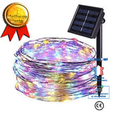 TD® Guirlande lumineuse LED en fil de cuivre solaire 8 fonctions 20 mètres 200 lumières-couleur