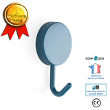 Patère crochet cuisine créative simple salle de bain crochet collant derrière la porte manteau en plastique sac suspendu bleu