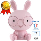 TD® Mignon bébé chambre chevet USB lampe lapin veilleuse LED lampe de nuit cadeau de noël chevet décor enfants lunettes lapins lumiè