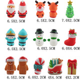 TD® 10 jeux de doigts de jouets  mini vinyle de Noël modélisation de dessin animé mignon poupées drôles cadeaux de Noël pour les enf