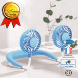 INN® Mini Ventilateur de Cou Table Portable USB- 3 Vitesse Réglable - Rotation à 360° - Double Tête - bleu