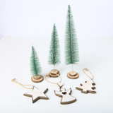 Pendentif Bois rétro country Décorations de Noël Sapin de Noël Étoile à cinq branches Décoration d'ange Pendentif artisanal 3
