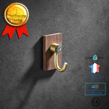 Patère patère patère créativité patère créativité simple style moderne noyer noir porte-manteau mural poinçonnage gratuit une