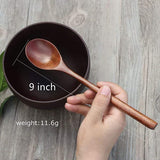 TD® Cuillères en Bois,Cuillères À Soupe en Bois de 6 Pièces Pour Manger Mélanger Remuer Cuisiner,Cuillère À Long Manche Avec Ustensi