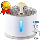 INN® Distributeur d'eau pour animaux à plateau en acier inoxydable, lumière LED, auto-extinction en cas de manque d'eau, prise USB