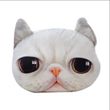 TD® Drôle 3D Cat Imprimer Coussin Coussin créatif mignon poupée en peluche cadeau Home  Tapis de chat souple  Couleur: blanche