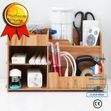 Porte-stylo en bois Rangement de bureau et classeur de tri Boîte de classement Papeterie créative pour étudiants Fournitures
