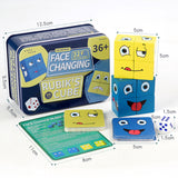 TD® Cube de construction puzzle en expression dans une boîte en fer jeu de société parent-enfant de niveau défi en bois pour enfants