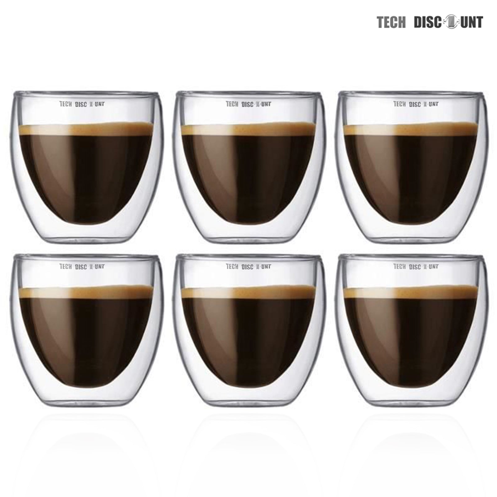 TD® Pack de 6 gobelets à café expresso spiritueux capacité 150ml Doubl –