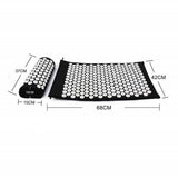 TD® Kit Tapis d'acupression 68 x 42 cm avec Oreiller Portatifs 37x15cm et Un Sac en Coton,Noir/ Sport Fitness tapis