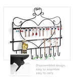 TD® Porte bijoux mural boucle d'oreille collier arbre mannequin bracelet décoration noir à accrocher design fer organisateur stockag
