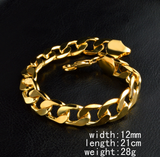 TD® 18k en or jaune plaqué  9"  figaro chaîne 10mm large bracelet pour cadeau homme