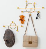 Crochets patères Nordic light luxe fer forgé en métal porte clé tenture murale rangée géométrique tenture murale poinçonnage