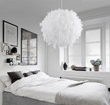 TD® Décoration de chambre à coucher salle d'exposition personnalité mode simple blanc rose rose rouge plume boule éclairage lustre