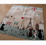TD® Tapis de chambre à coucher de modèle de chat de style d'illustration